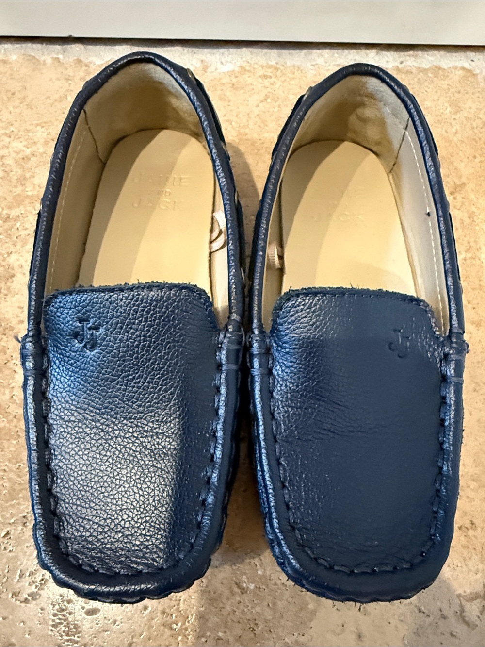 Janie and Jack Navy Blue Leather Toddlers' Loafers